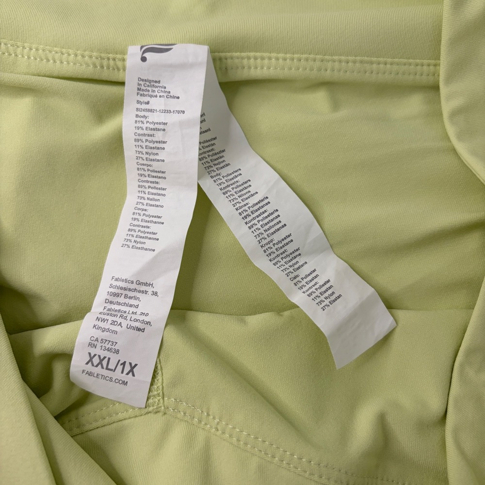 Fabletics Skort Womens XXL/1X Lime Green Crossover Waist Pockets - Picture 4 of 9